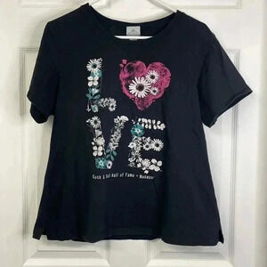 Rock and Roll Hall of Fame LOVE Womens Tshirt Size Large